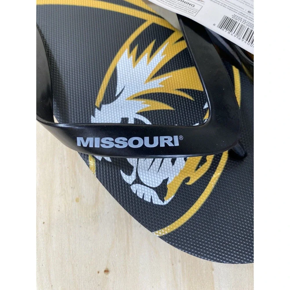 Missouri Tigers NCAA Flip Flops Team Logo College NWT Various‎ Sizes Unisex
